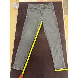 Old Navy Rockstar Super Skinny Jeans Womens 12 Mid-Rise Faded Black Grey Stretch